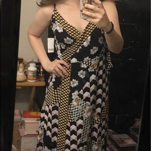 NWT Bar III geometric floral wrap dress